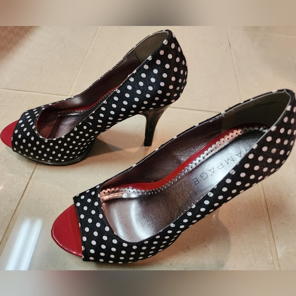 505. Rampage Gracee platform polka dot heels - Picture 3 of 11